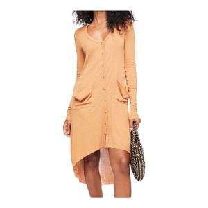 Free people FP beach woman’s small open front long cardigan light orange